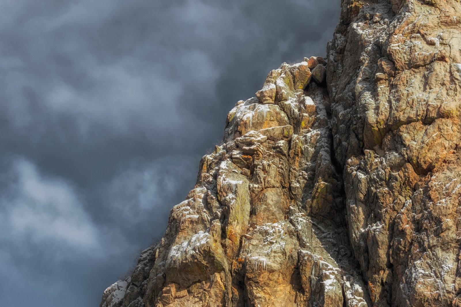 Storm clouds over the rock walls of Waterton Canyon