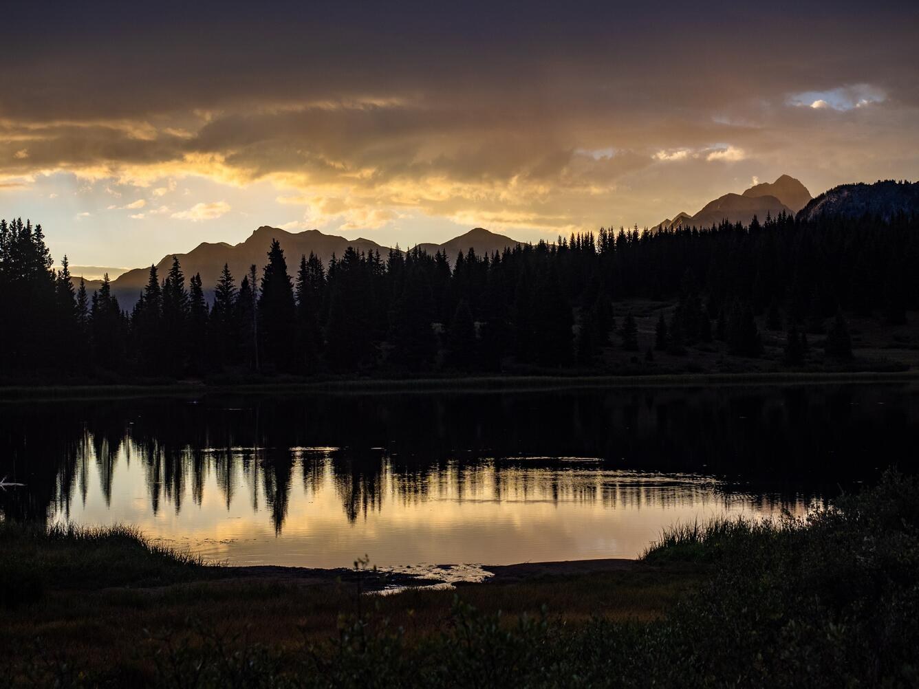 Sunset at Little Molas Lake near Molas Pass