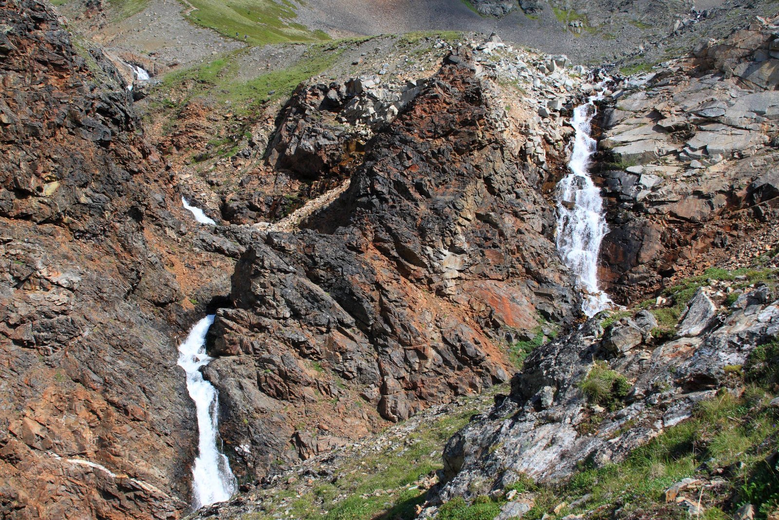 Waterfalls along the Crow Pass Trail