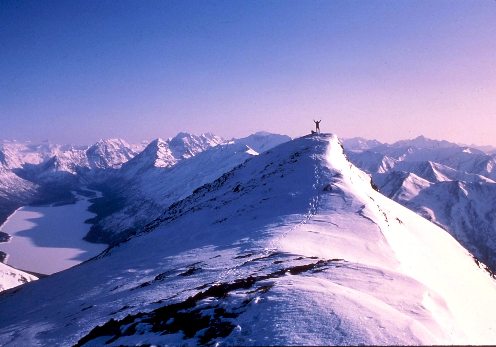 Above Eklutna Lake in winter, Chugach State Park
