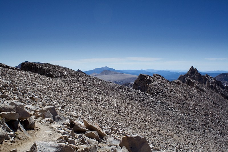 Looking back toward Trail Crest on the Mount Whitney Trail