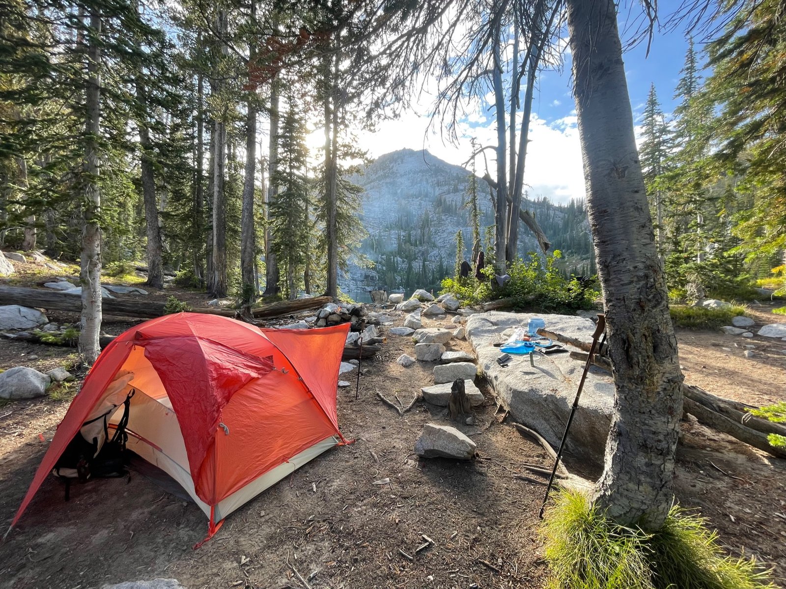 Campsite at Heart Lake, Rainbow Basin