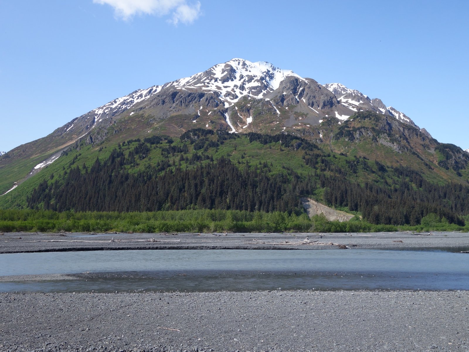 A mountain above the Resurrection River near Exit Glacier