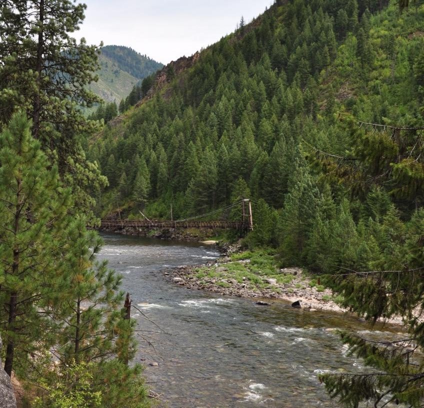 The Selway River and a bridge, Idaho County